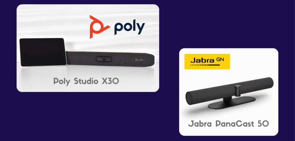Poly Studio X30/Jabra PanaCast 50 Image showing Poly Studio X30/Jabra PanaCast 50